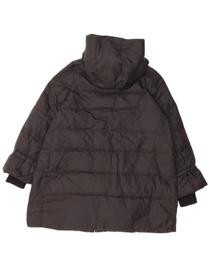 Zara Γυναικείο παλτό με κουκούλα UK 14 Medium Black Polyamide