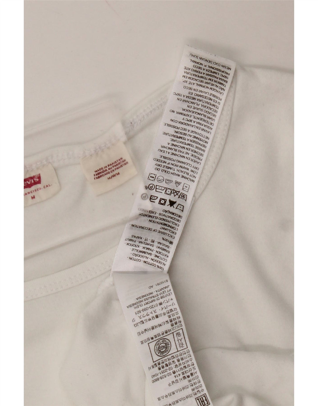 LEVI'S Γυναικείο T-Shirt Top UK 12 Μεσαίο λευκό βαμβακερό
