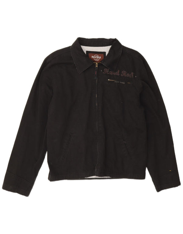 Hard Rock Cafe Mens New York Graphic Bomber Jacket UK 38 Medium Black