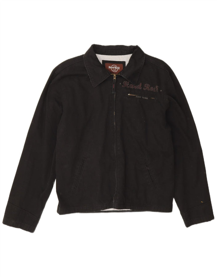 Hard Rock Cafe Mens New York Graphic Bomber Jacket UK 38 Medium Black