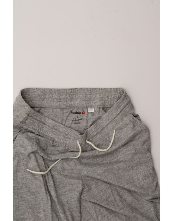 REEBOK Womens Tracksuit Trousers Joggers UK 14 Large Grey Vintage Reebok and Second-Hand Reebok from Messina Hembry 