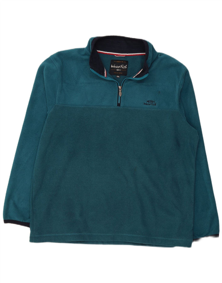 Weird Fish Mens Fleece Jumper 2XL Blue Polyester