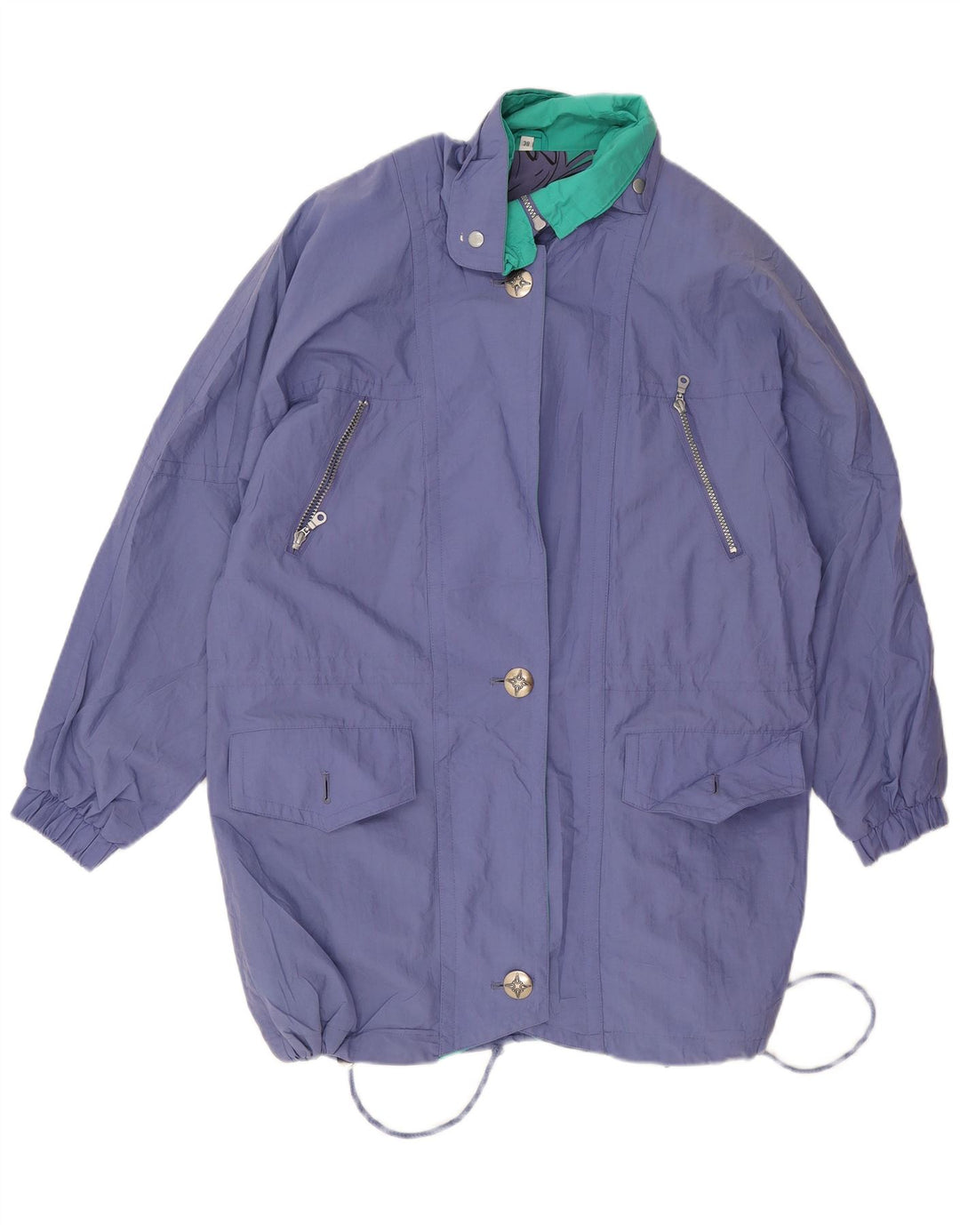 Marcel Clair Γυναικείο μπουφάν βροχής υπερμεγέθη EU 38 Medium Blue Polyamide
