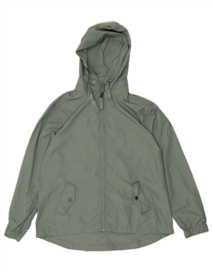 FAT FACE Womens Hooded Rain Jacket UK 12 Medium  Green Polyester Vintage Fat Face and Second-Hand Fat Face from Messina Hembry 