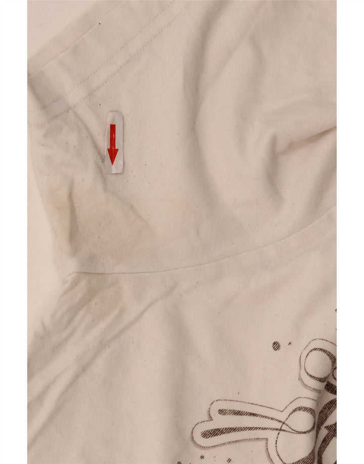Ανδρικό γραφικό T-Shirt Adidas Top από μεσαίο λευκό βαμβακερό