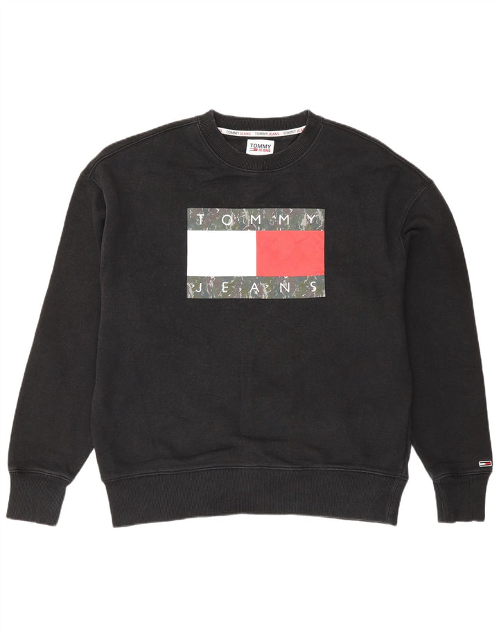 Γραφικό ανδρικό φούτερ Tommy Hilfiger Jumper Small Black Colourblock