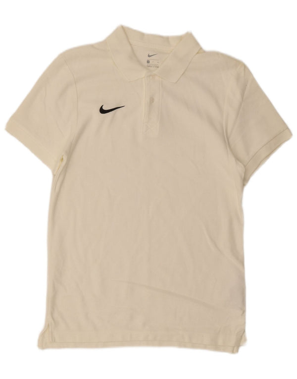 Nike Mens Polo Shirt Small Off White Cotton