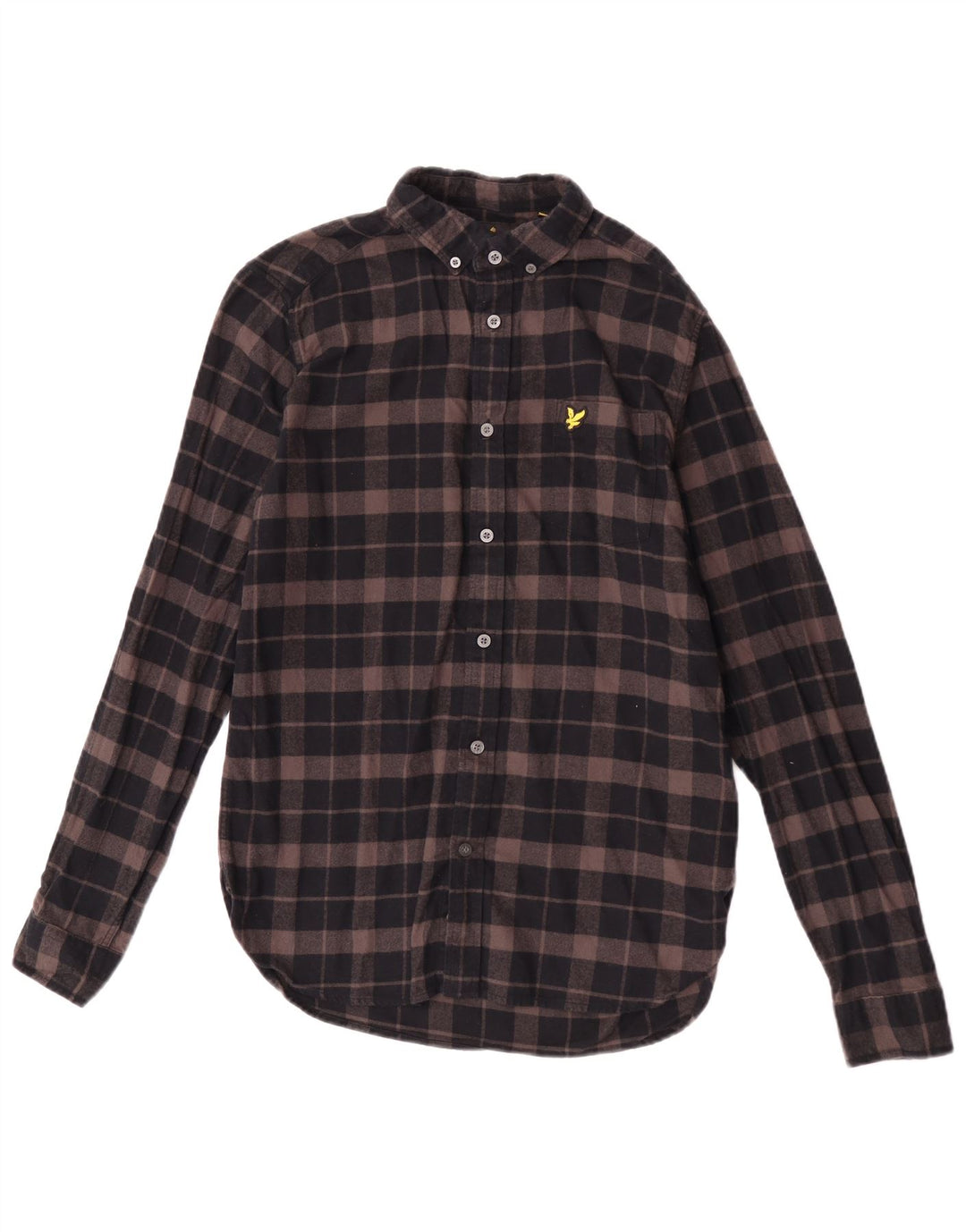 Ανδρικό φανελένιο πουκάμισο Lyle & Scott, Μικρό καφέ βαμβακερό