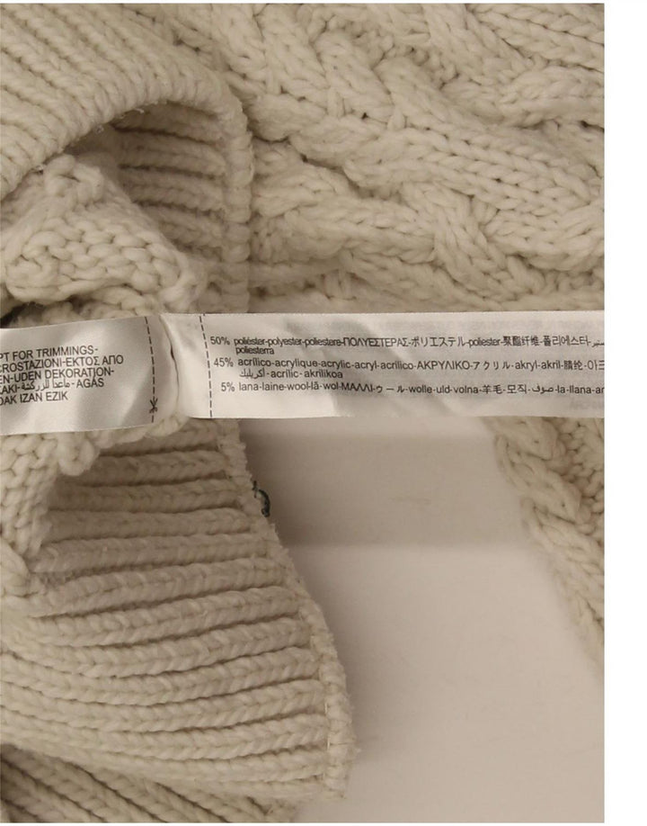 Zara Γυναικείο πουλόβερ με λαιμόκοψη Crop Crop UK 8 Small Off White Polyester