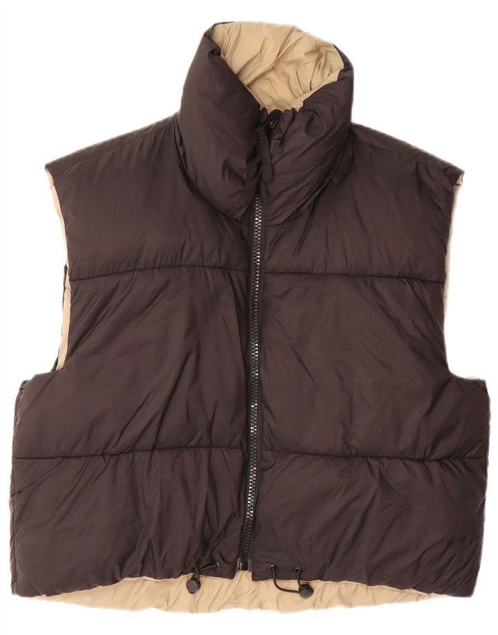 ZARA Womens Padded Gilet UK 16 Large Black