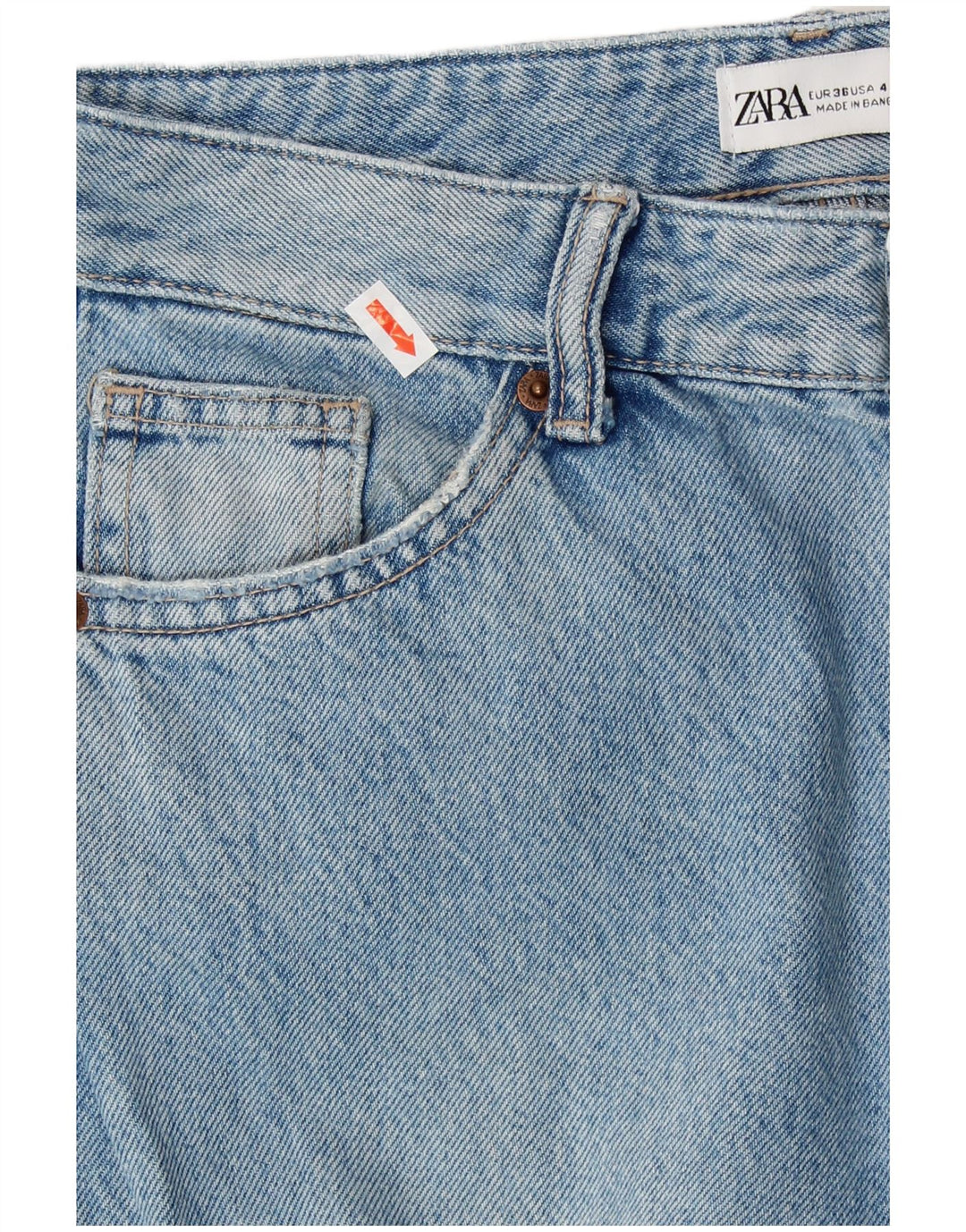 Γυναικείο τζιν ZARA Cargo Flared EU 36 XS W26 L32 Μπλε βαμβακερό