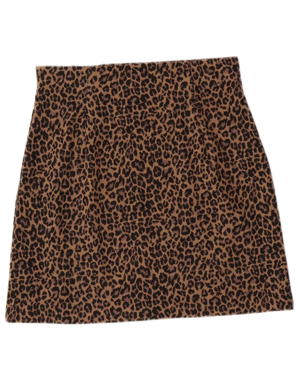 Marks & Spencer Γυναικεία Μίνι Φούστα UK 12 Medium W30 Brown Leopard