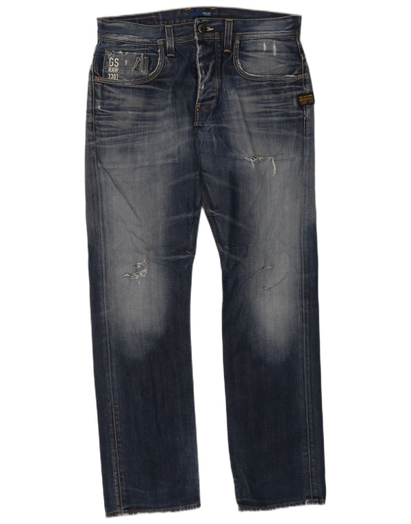 Ανδρικό τζιν G-Star Distressed Straight W33 L32 Μπλε βαμβακερό