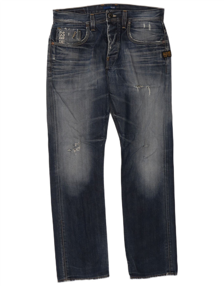 Ανδρικό τζιν G-Star Distressed Straight W33 L32 Μπλε βαμβακερό