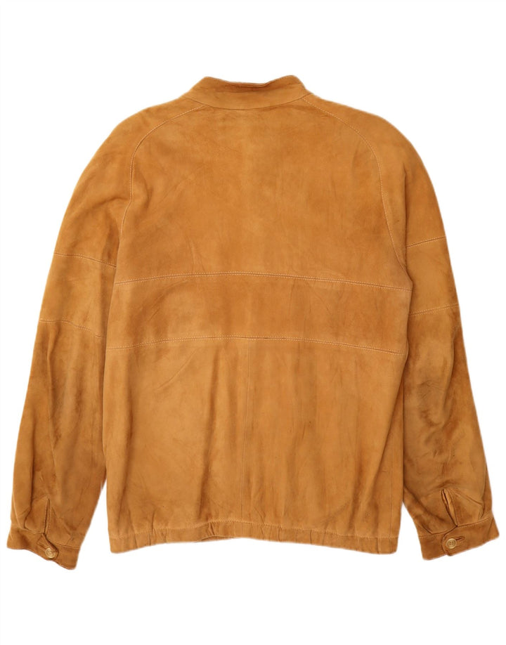 Vintage Ανδρικό Suede Bomber Jacket UK 38 Medium Brown