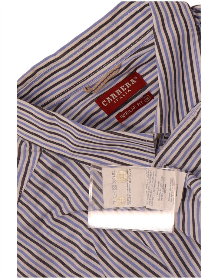 Ανδρικό κοντομάνικο πουκάμισο Carrera κανονική εφαρμογή 2XL μπλε ριγέ βαμβακερό