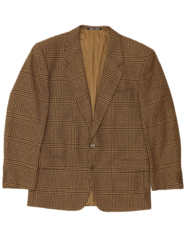 Profilo Mens 2 Button Blazer Jacket IT 48 Medium Brown Houndstooth