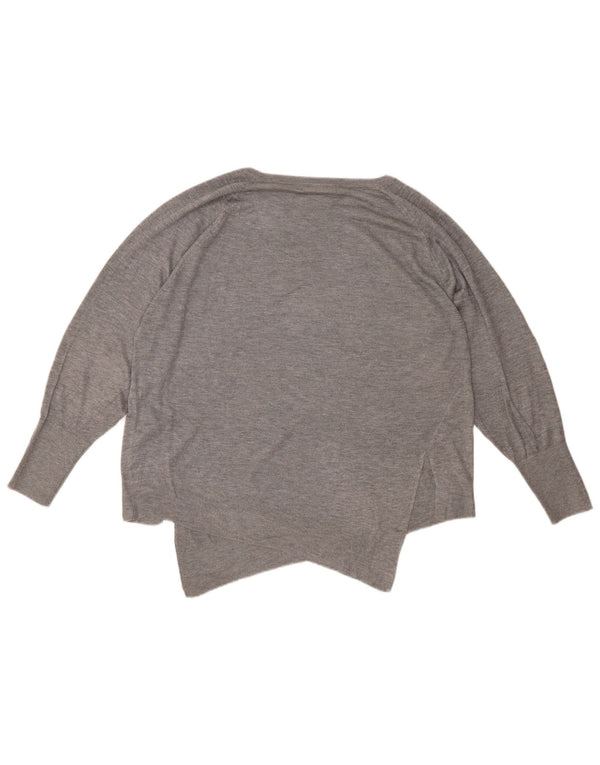 Zara Γυναικείο πουλόβερ με λαιμό σκάφος σε φόρμα UK 10 Small Grey Viscose