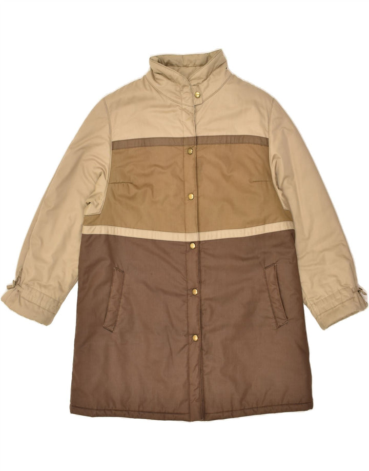 VINTAGE Womens Padded Coat UK 18 XL Brown Colourblock | Vintage Vintage | Thrift | Second-Hand Vintage | Used Clothing | Messina Hembry 