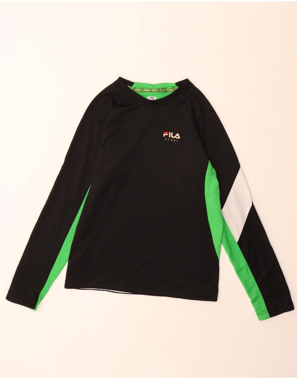 Fila Boys Top μακρυμάνικο 13-14 ετών XL Μαύρο Colourblock Polyester Sports