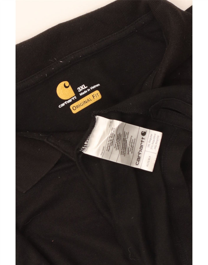 CARHARTT Ανδρικό γνήσιο μπλουζάκι πόλο 3XL μαύρο πολυεστέρα