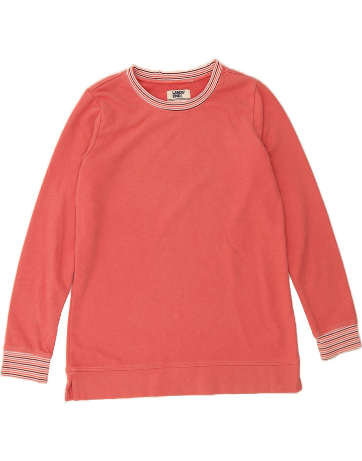 LANDS END Womens Sweatshirt Jumper UK 10 Small Pink Cotton Vintage Lands End and Second-Hand Lands End from Messina Hembry 