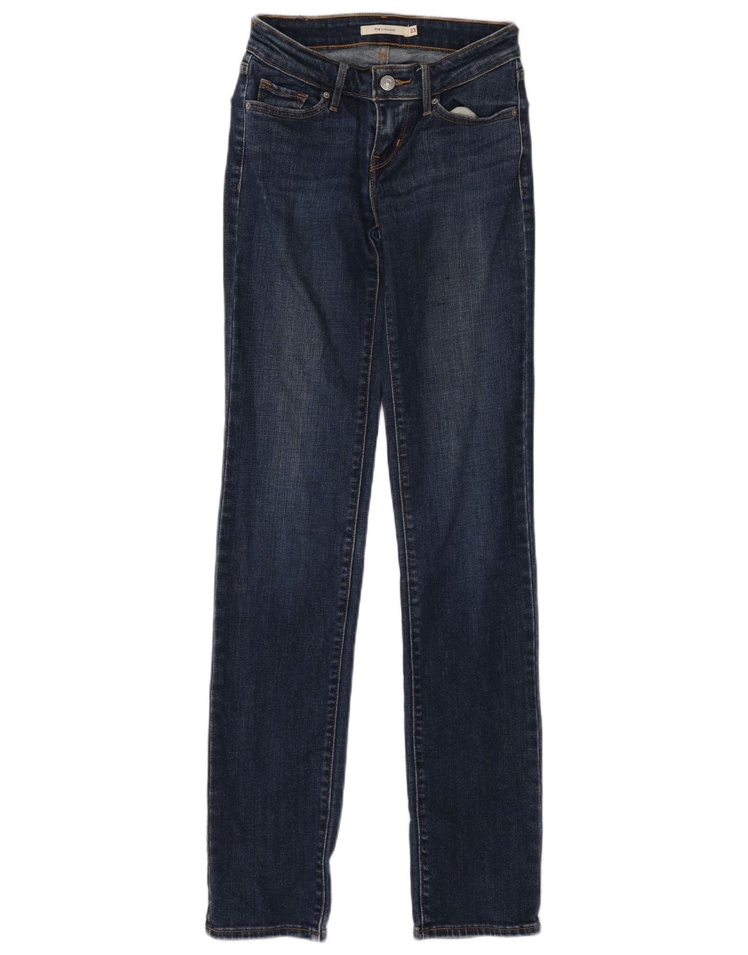 Levi's Womens 714 Straight Jeans W23 L33 Blue Cotton