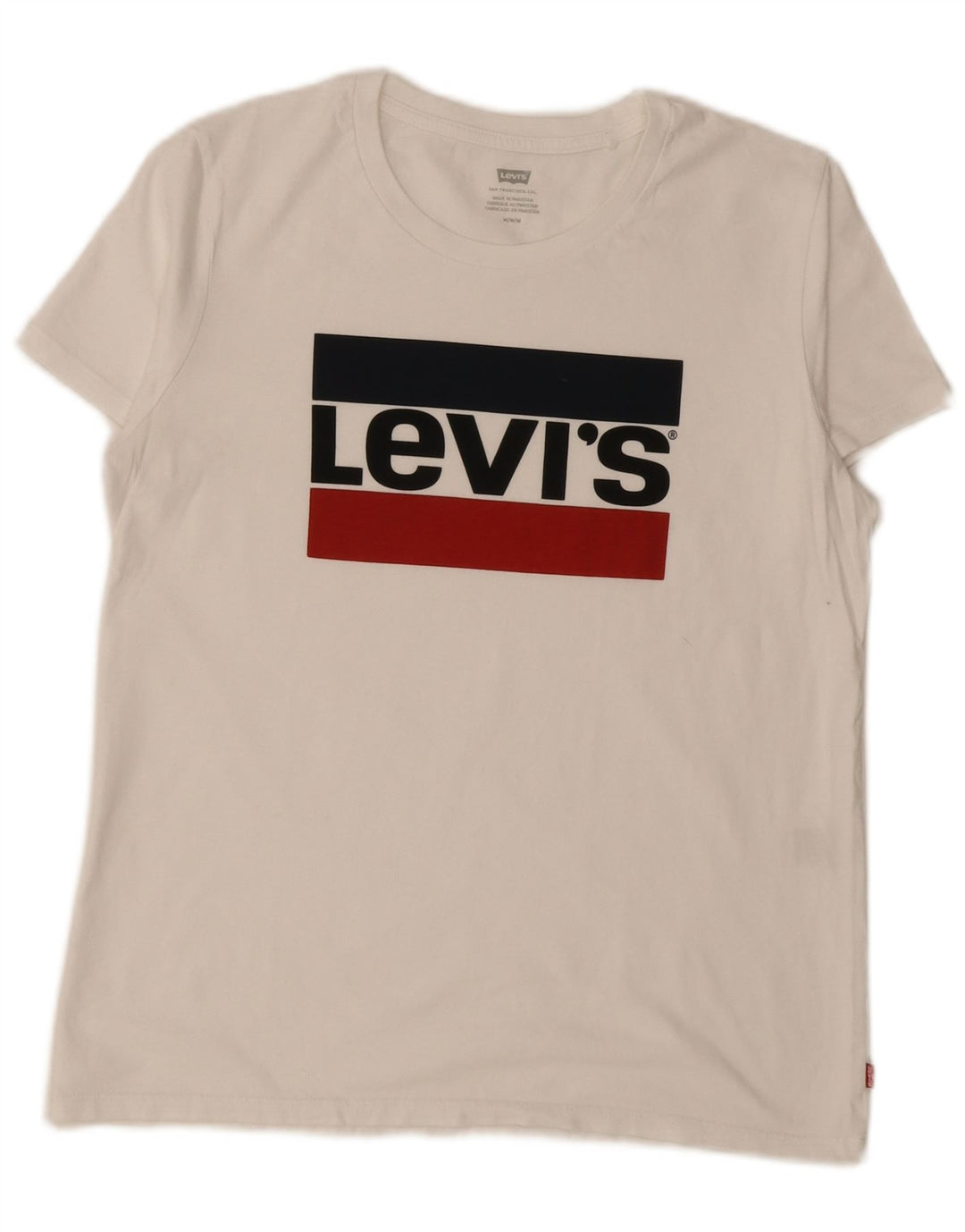 Γυναικείο γραφικό T-Shirt Levi's Top UK 14 Medium White