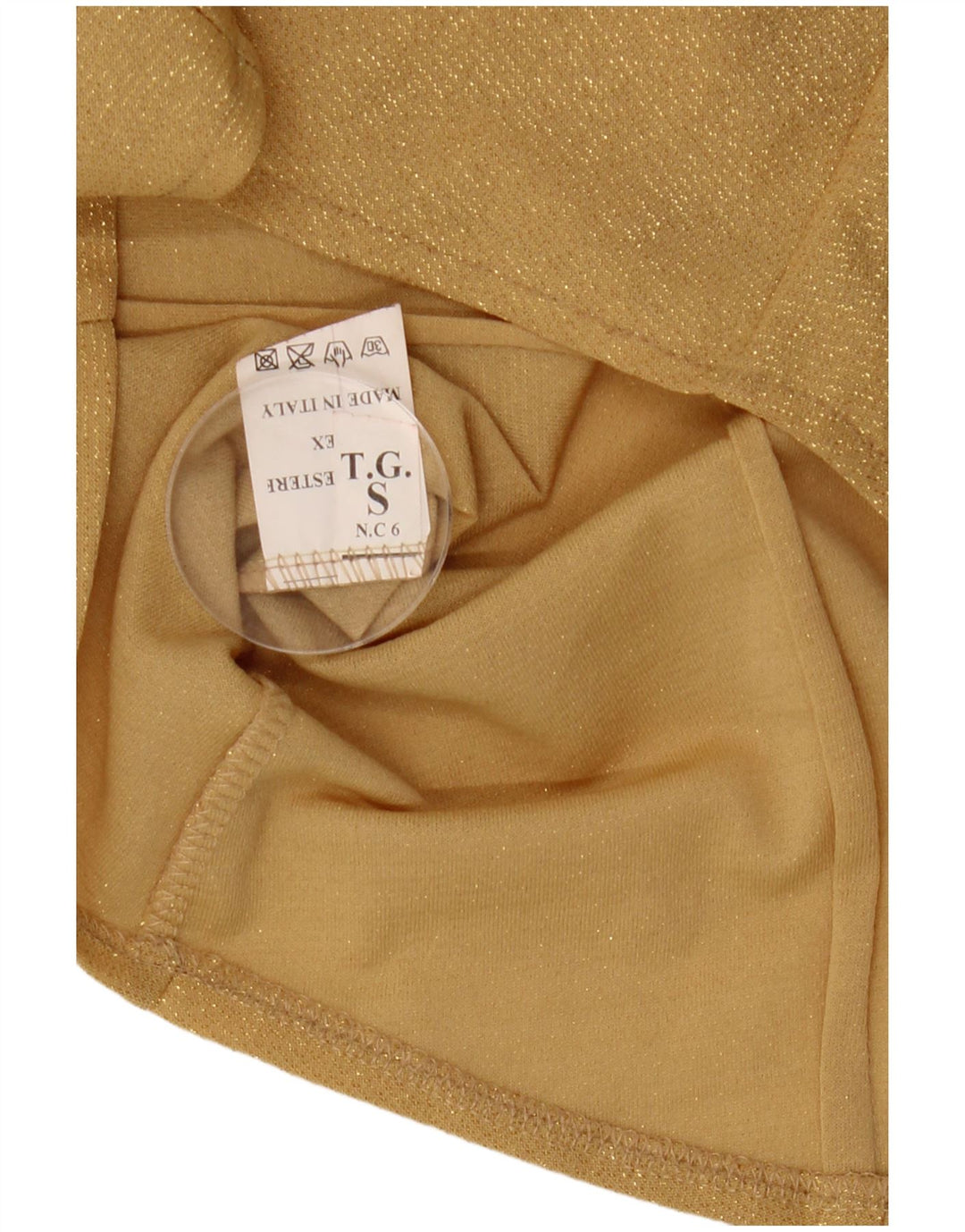 Vintage γυναικείο πουκάμισο UK 10 Small Gold Polyester