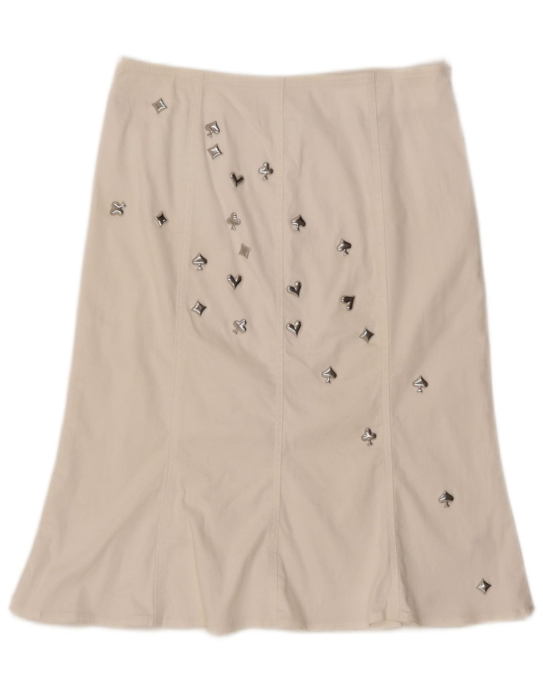 MOSCHINO Γυναικεία ψηλόμεση φούστα σε γραμμή Α UK 14 W30 L23 Λευκό βαμβακερό