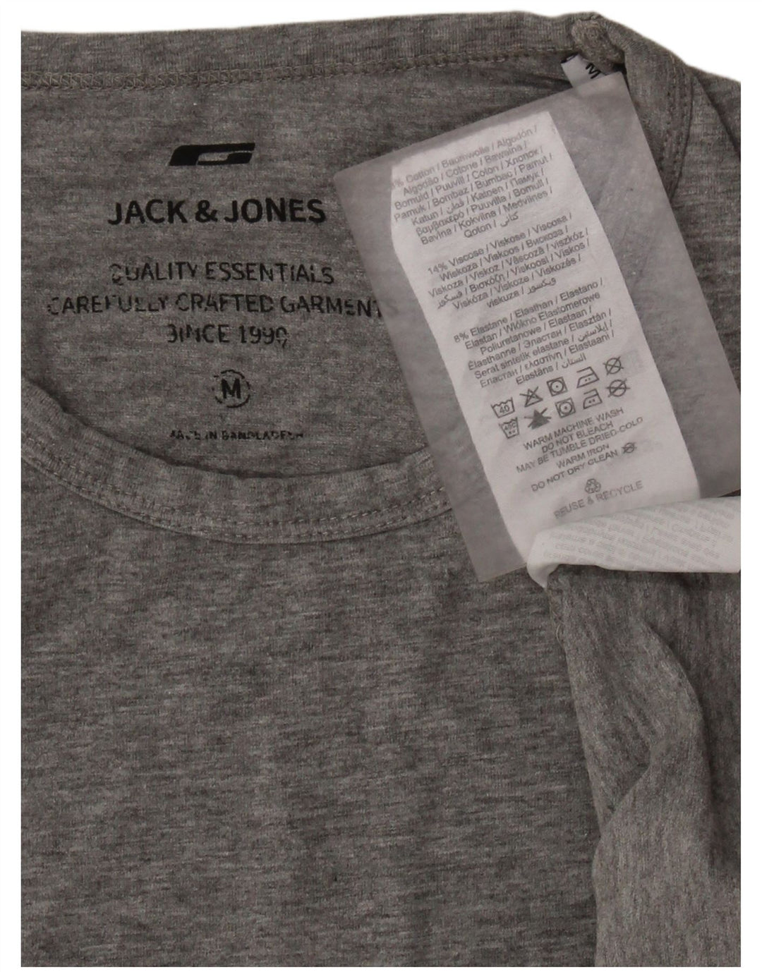 Ανδρικό T-Shirt JACK & JONES Τοπ μεσαίου γκρι βαμβακερό