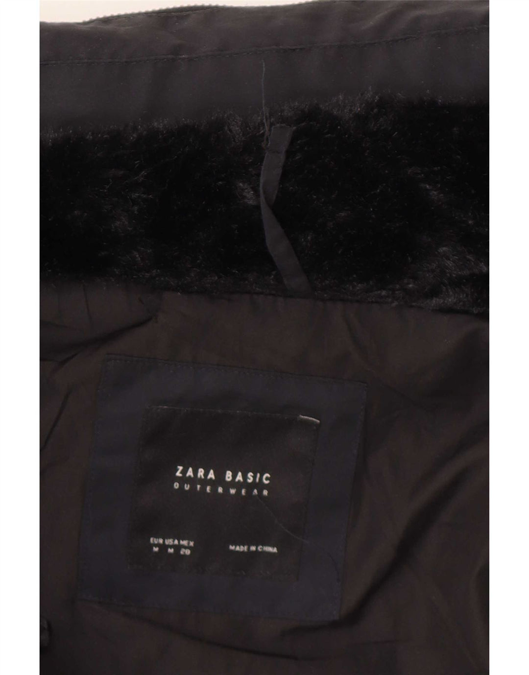 Zara Γυναικείο μπουφάν UK 12 Medium Navy Blue Polyester