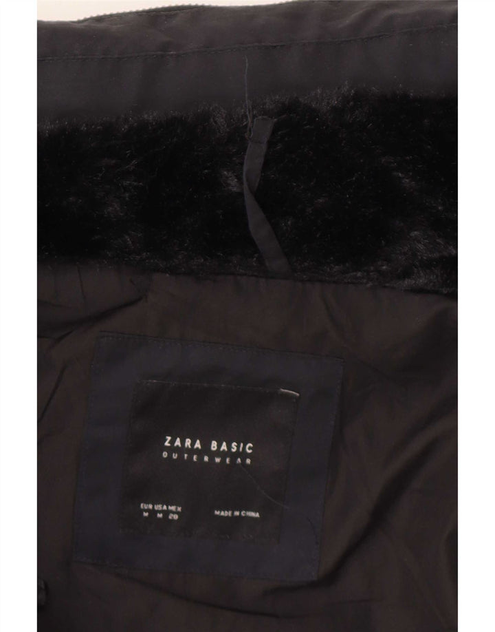 Zara Γυναικείο μπουφάν UK 12 Medium Navy Blue Polyester