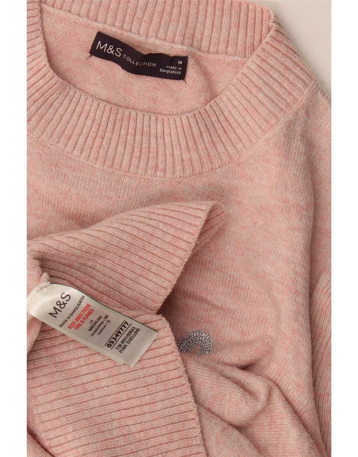 Γυναικείο πουλόβερ Marks & Spencer Graphic Crew Neck Jumper UK 14 Medium Pink