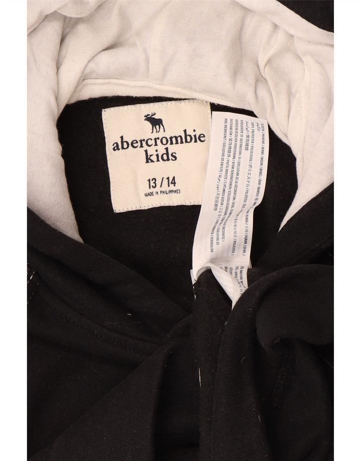ABERCROMBIE & FITCH Boys Boys Hoodie Jumper 13-14 Years Black Flecked Polyester