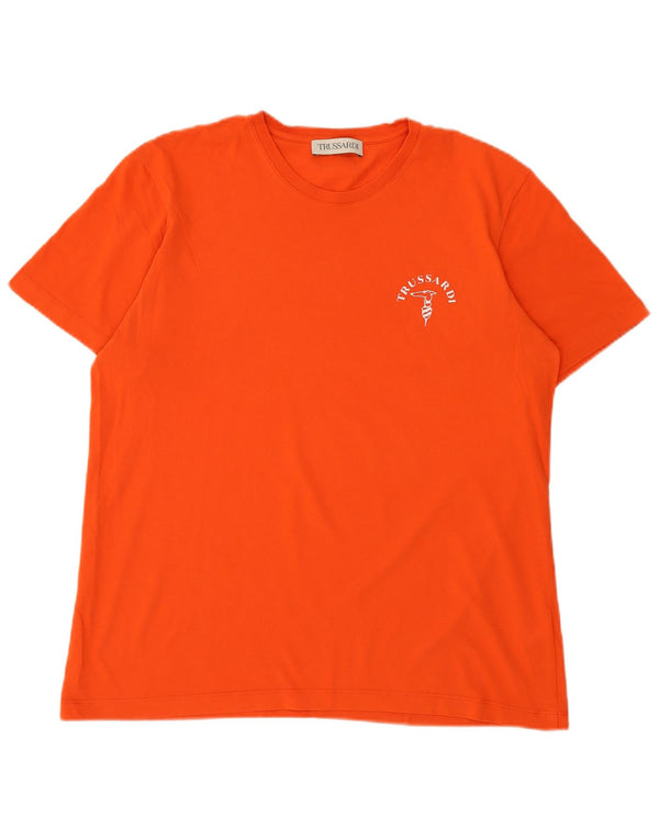 Ανδρικό γραφικό T-Shirt Trussardi Top XL Πορτοκαλί βαμβακερό