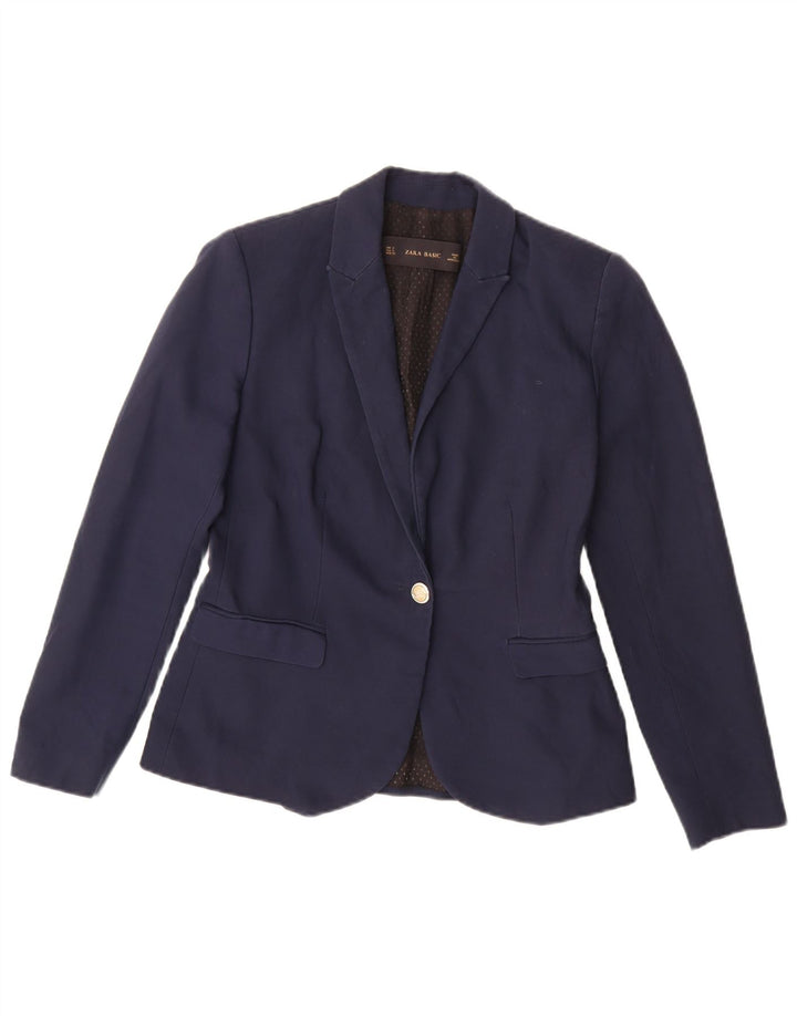 Zara Γυναικείο Μπλέιζερ Μπουφάν UK 10 Small Navy Blue