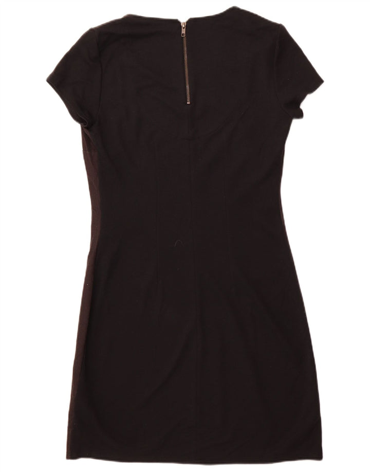 DESIGUAL Womens Bodycon Dress UK 14 Large Black Geometric Polyester