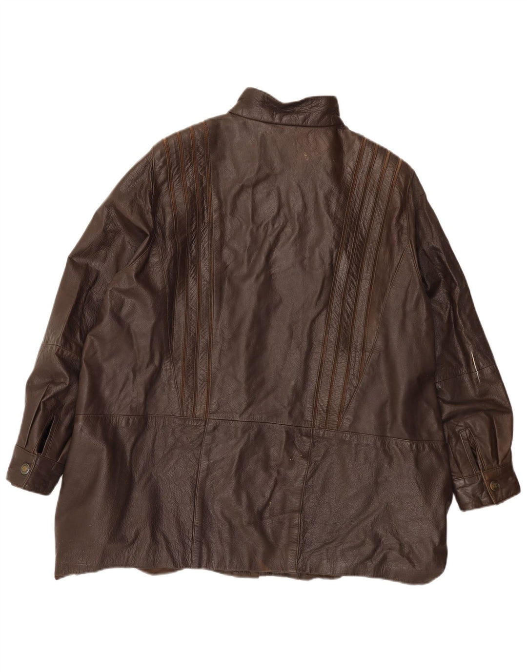 Vintage Γυναικείο Δερμάτινο Μπουφάν UK 22 3XL Καφέ