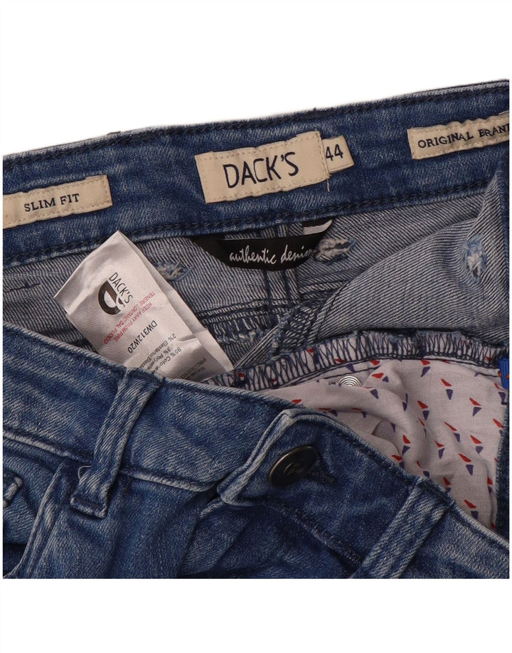 Dack's Womens Slim Jeans IT 44 Medium W30 L28 Blue Cotton