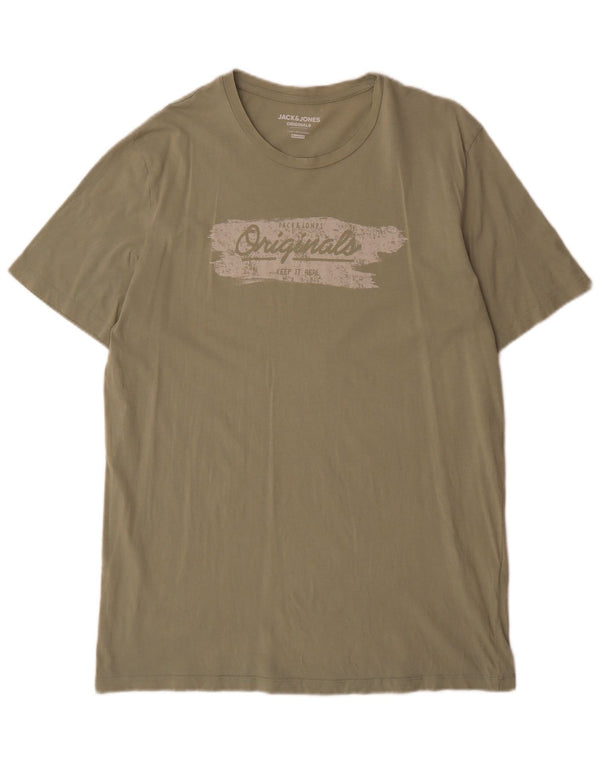 Jack & Jones Ανδρικό γραφικό T-Shirt Top XL Πράσινο βαμβακερό