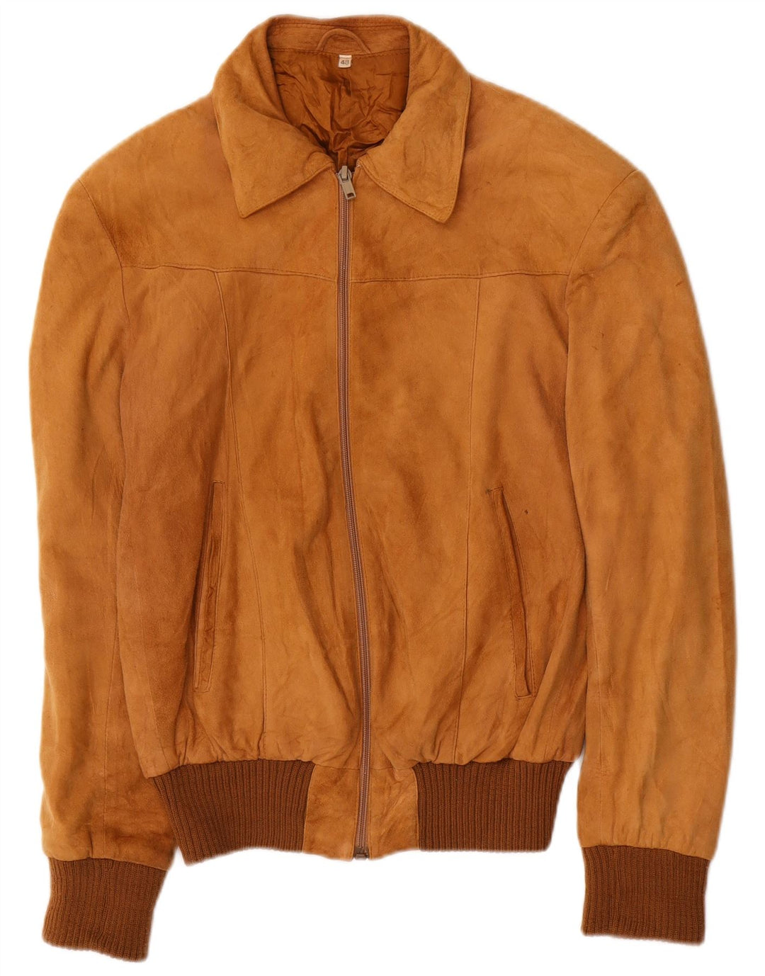 Vintage Γυναικείο Suede Bomber Jacket IT 48 XL Καφέ Δερμάτινο