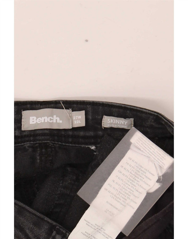 Πάγκος Γυναικείο Skinny Jeans W27 L32 Μαύρο Βαμβακερό
