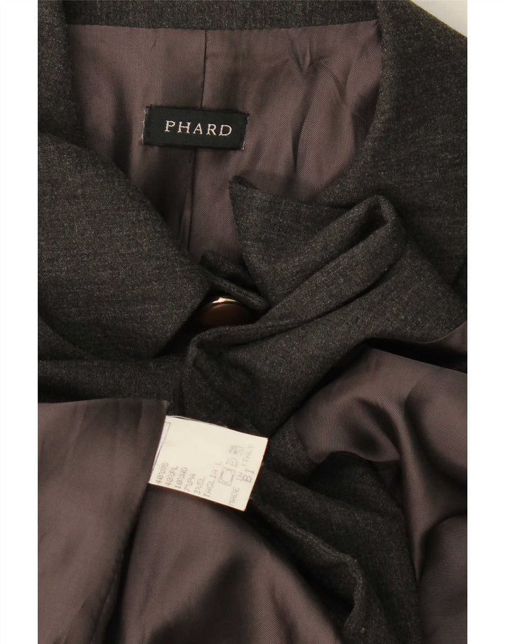 Phard Γυναικείο Μπουφάν blazer UK 16 Large Grey Wool
