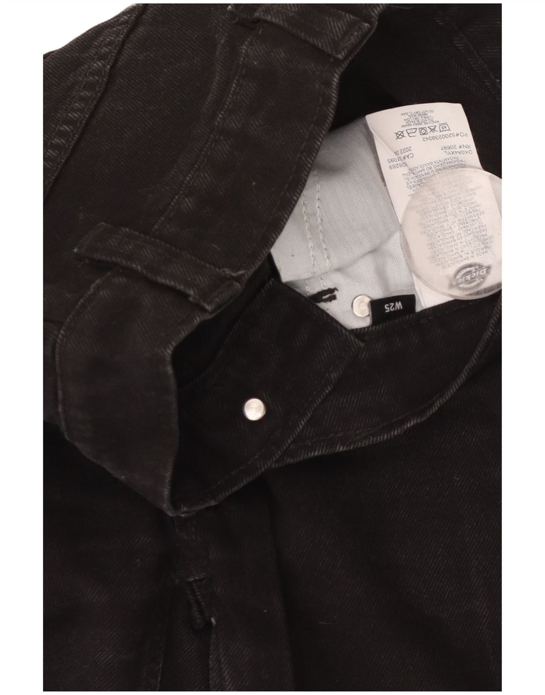 DICKIES Γυναικείο ψηλόμεσο τζιν W25 L30 μαύρο βαμβακερό