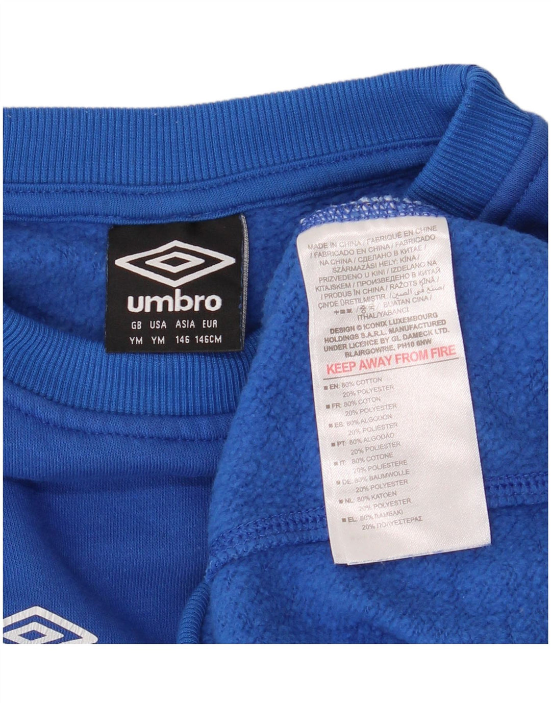 Φούτερ UMBRO Αγόρια Jumper 9-10 ετών Μεσαίο Μπλε Βαμβακερό