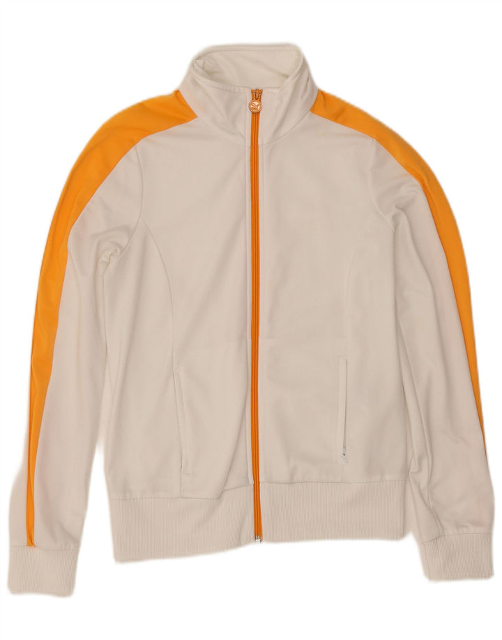 Puma Γυναικεία αθλητική φόρμα Top Jacket UK 12 Medium White Colourblock Polyester