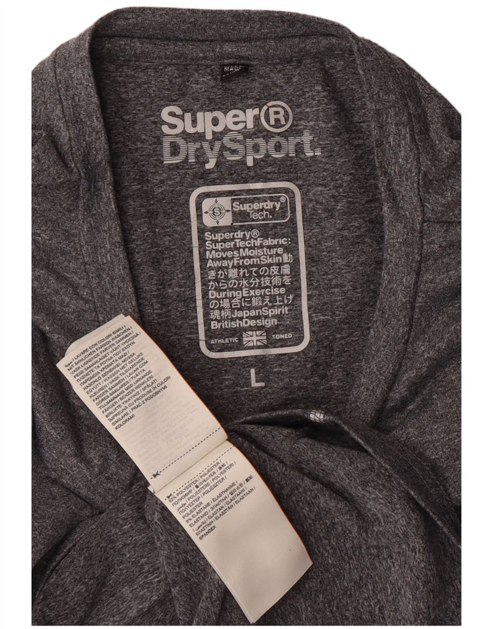 Γυναικείο γραφικό μπλουζάκι Superdry Top UK 14 Large Grey Flecked Polyester