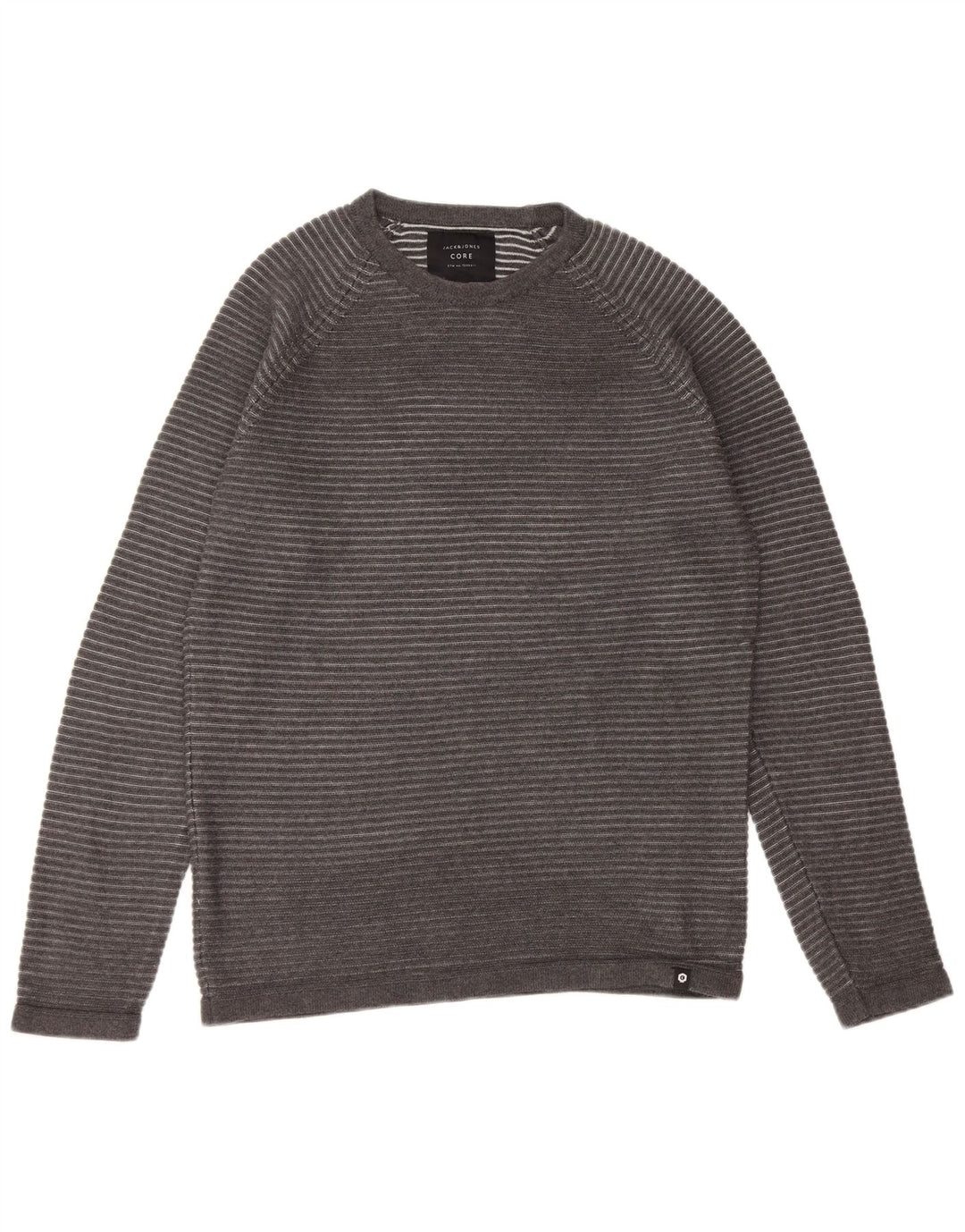 JACK & JONES Ανδρικό πουλόβερ με λαιμόκοψη με μεγάλη γκρι ρίγα