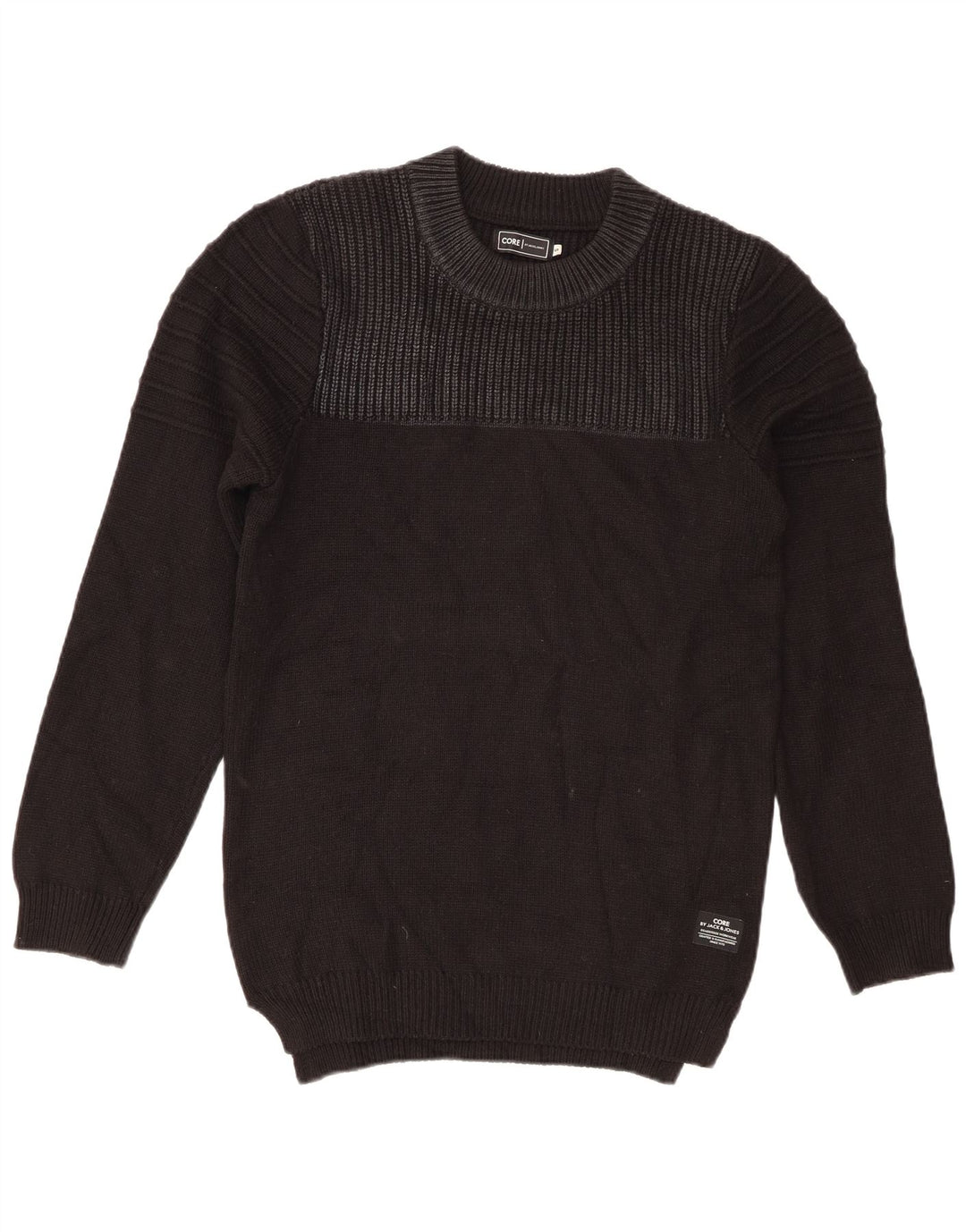 Jack & Jones Ανδρικό πουλόβερ με λαιμόκοψη, μικρό μαύρο ακρυλικό